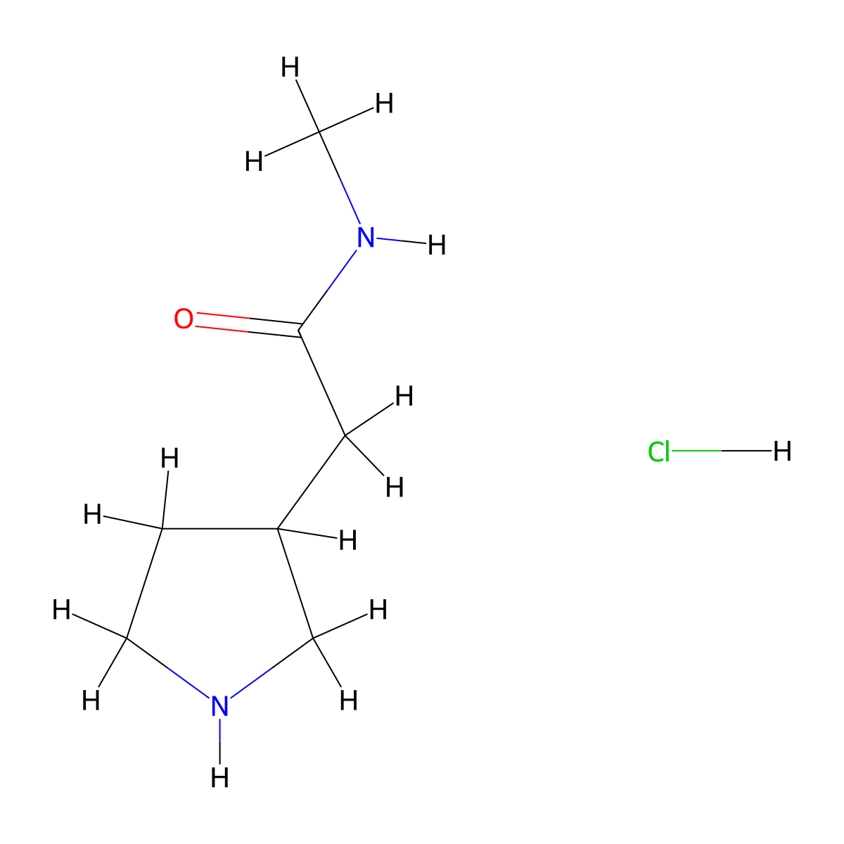 N-Methyl-2-(3-pyrrolidinyl)acetamide hydrochloride molecular structure, CAS 1609402-95-0