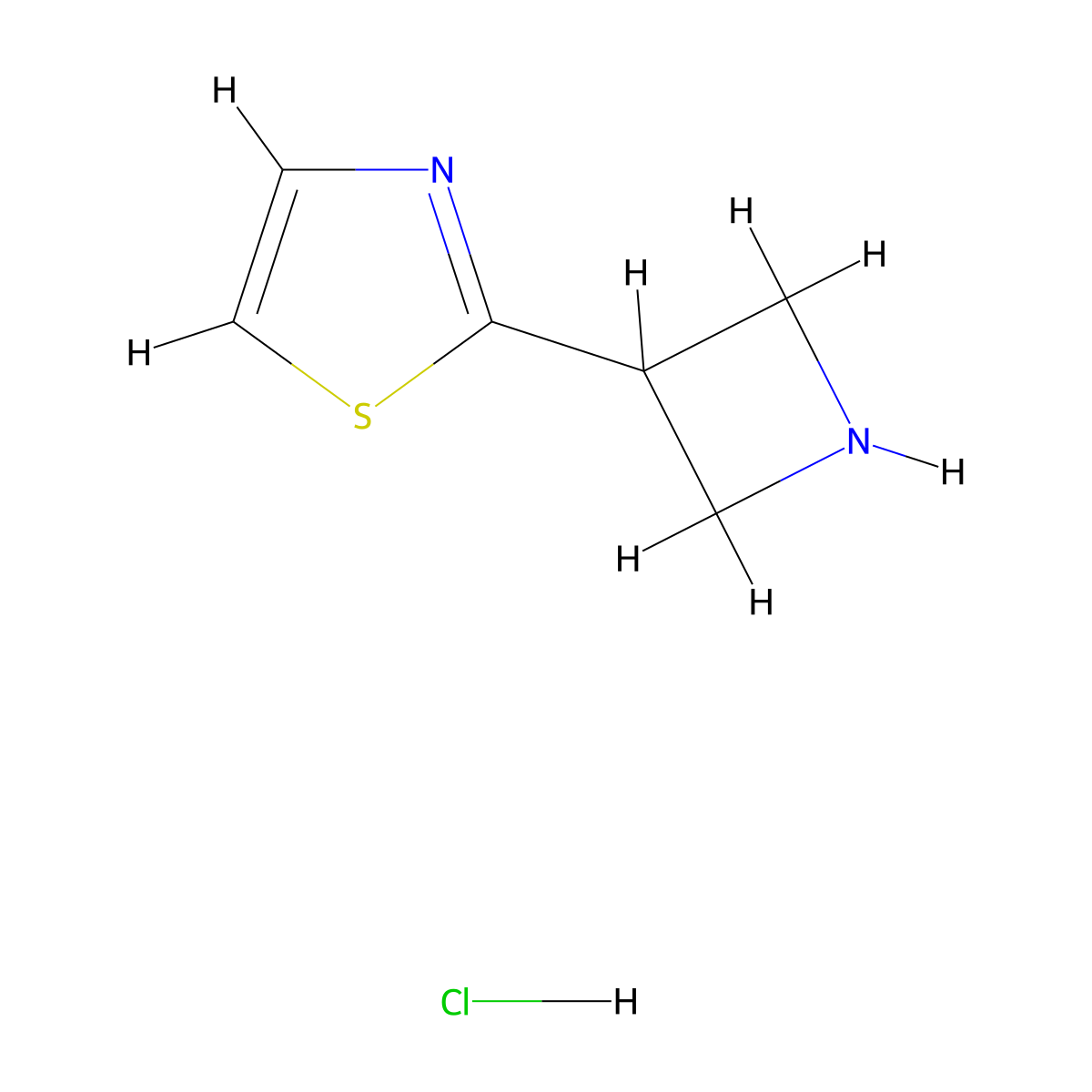 2-(3-Azetidinyl)-1,3-thiazole hydrochloride molecular structure, CAS 1609403-00-0