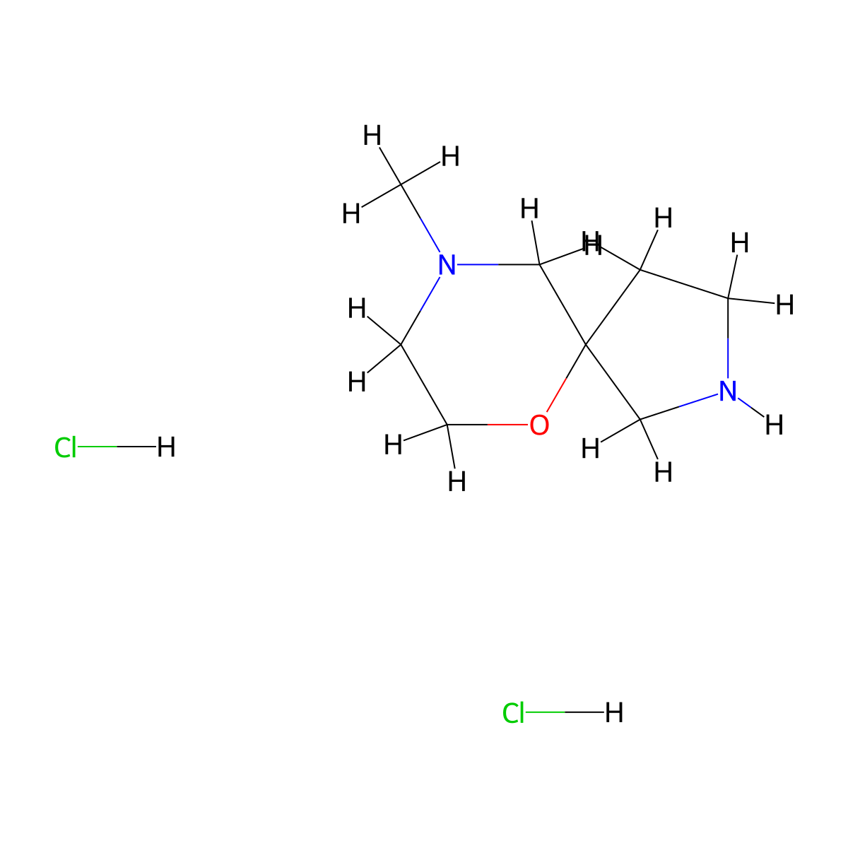 9-Methyl-6-oxa-2,9-diazaspiro[4.5]decane dihydrochloride molecular structure, CAS 1609403-01-1