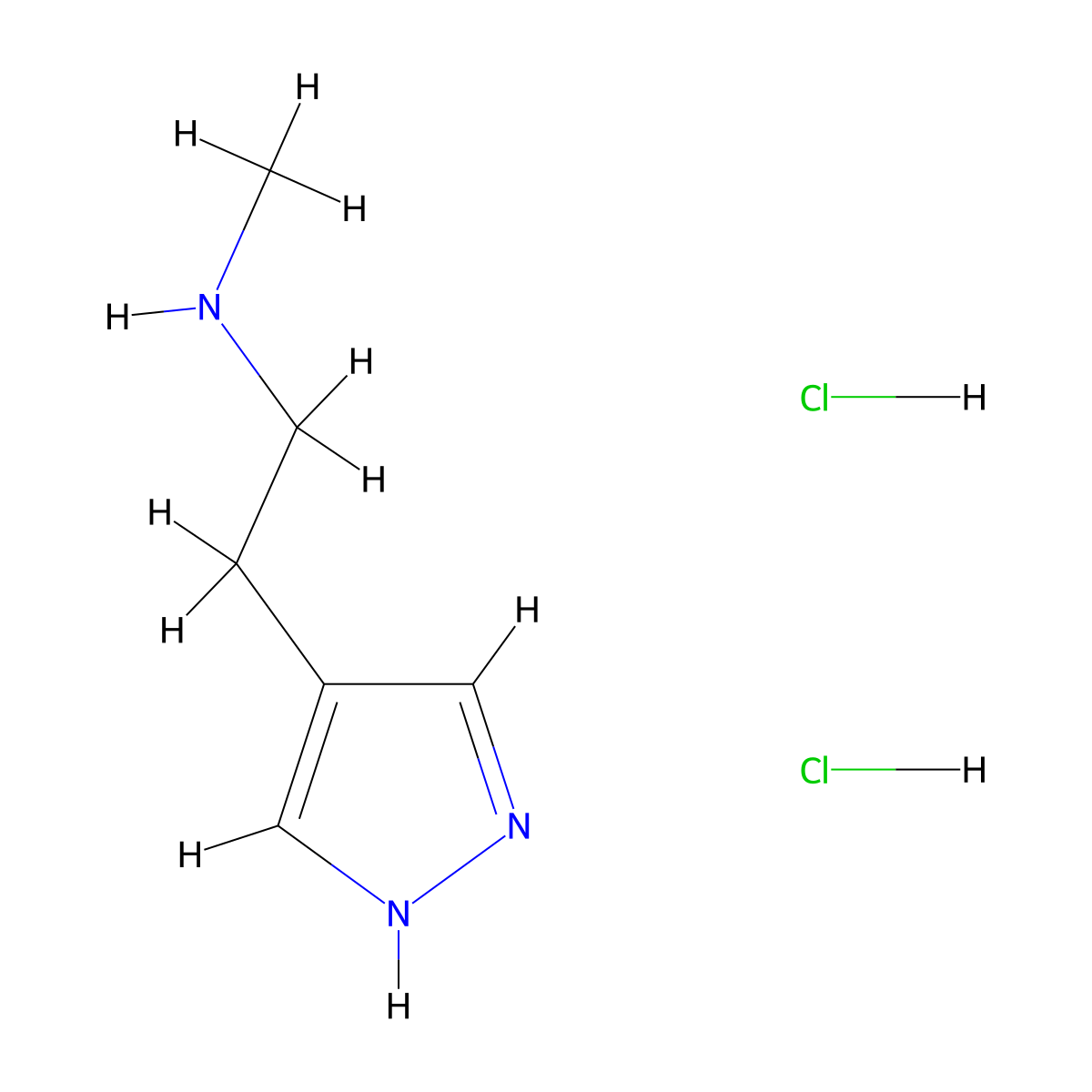 N-Methyl-2-(1H-pyrazol-4-yl)ethanamine dihydrochloride molecular structure, CAS 1609403-02-2