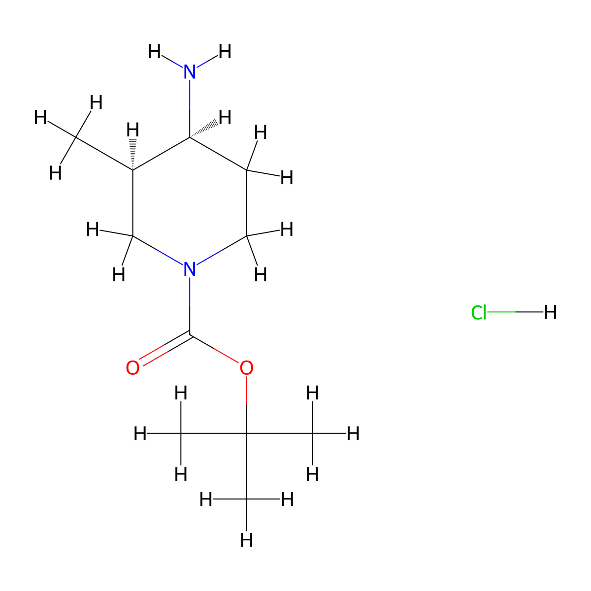 cis-tert-Butyl 4-amino-3-methylpiperidine-1-carboxylate hydrochloride molecular structure, CAS 1609403-03-3