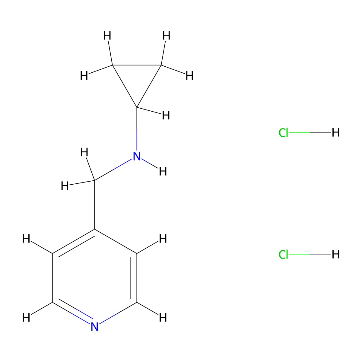 N-(4-Pyridinylmethyl)cyclopropanamine dihydrochloride molecular structure, CAS 1609403-18-0