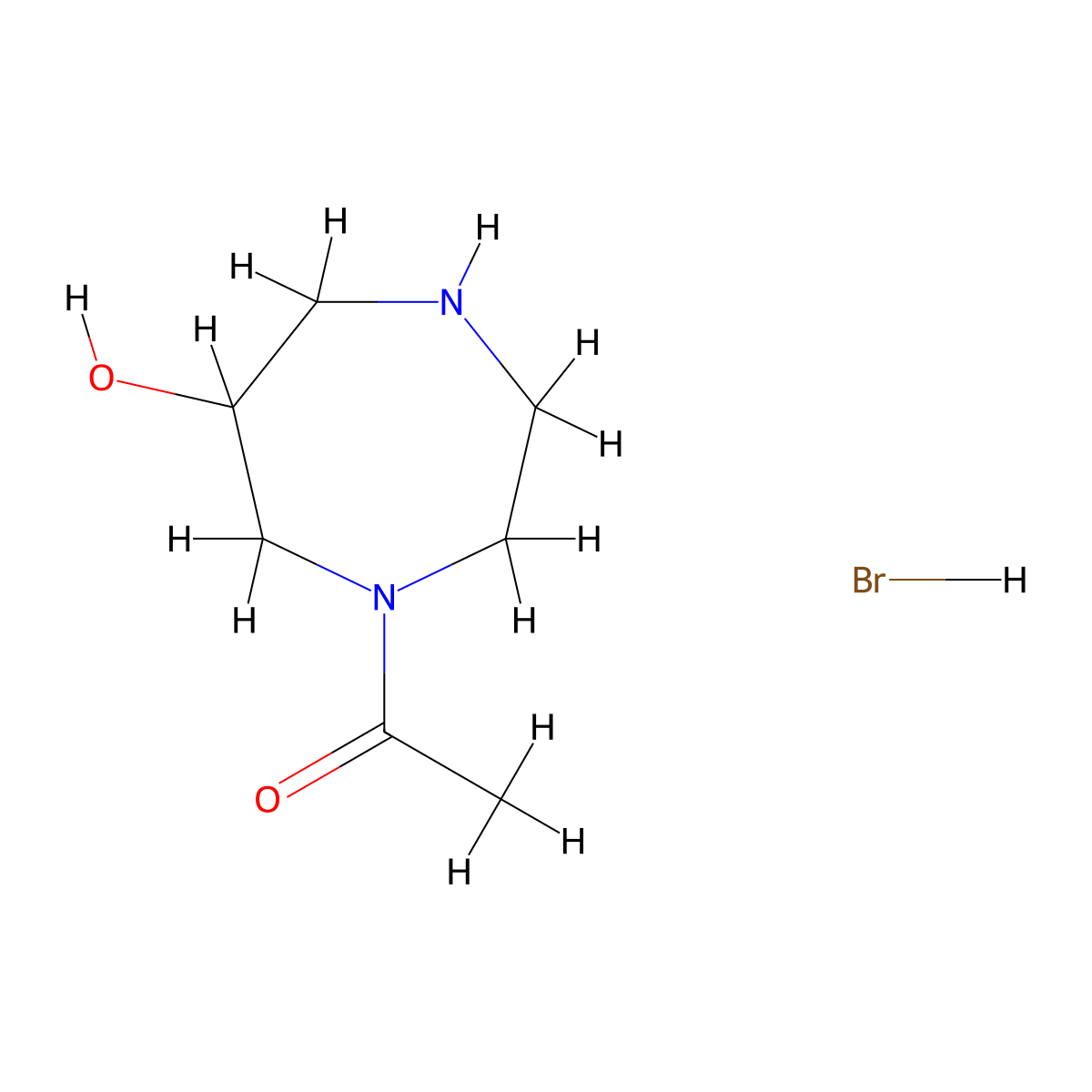 1-Acetyl-1,4-diazepan-6-OL hydrobromide molecular structure, CAS 1609403-22-6