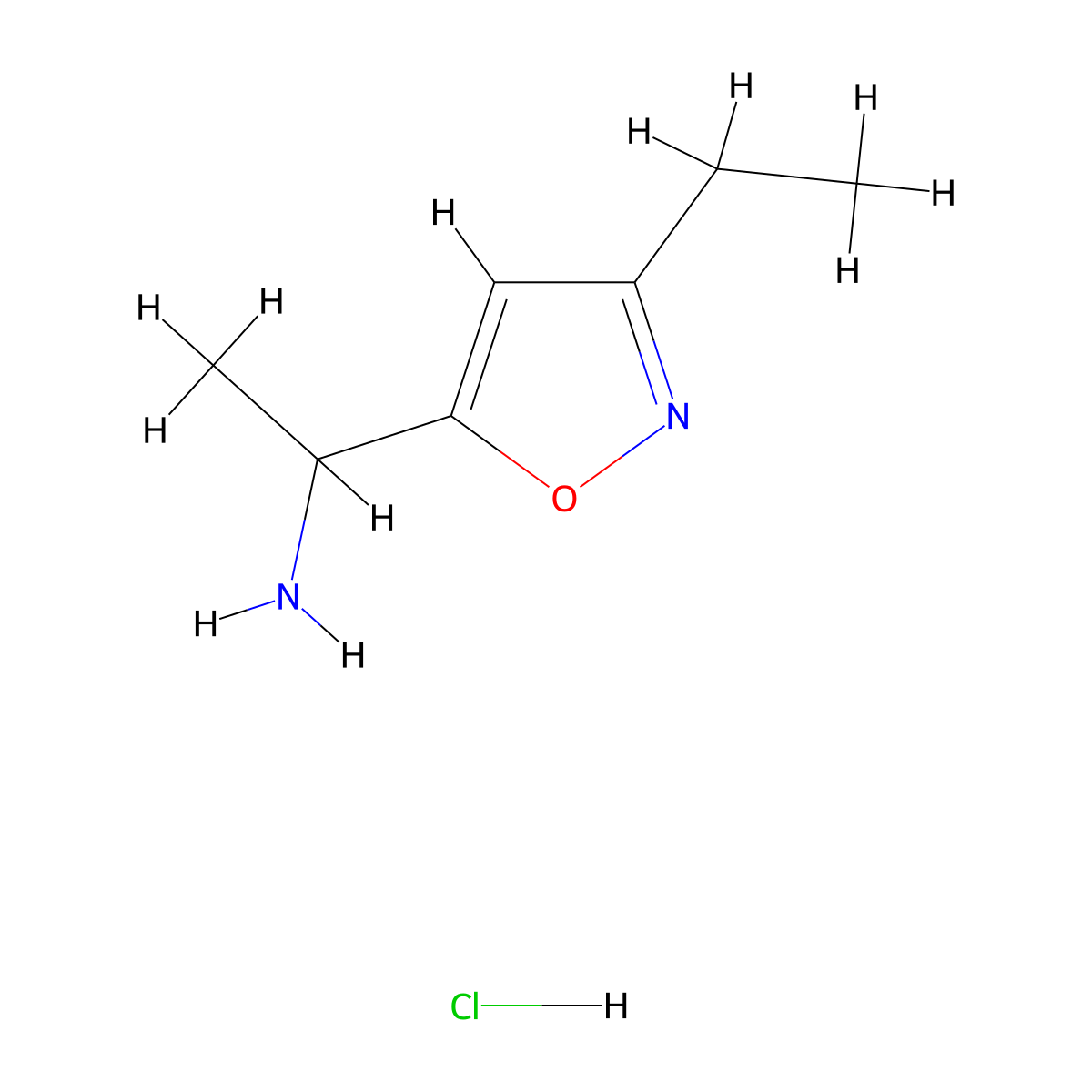[1-(3-Ethyl-5-isoxazolyl)ethyl]amine hydrochloride molecular structure, CAS 1609403-26-0