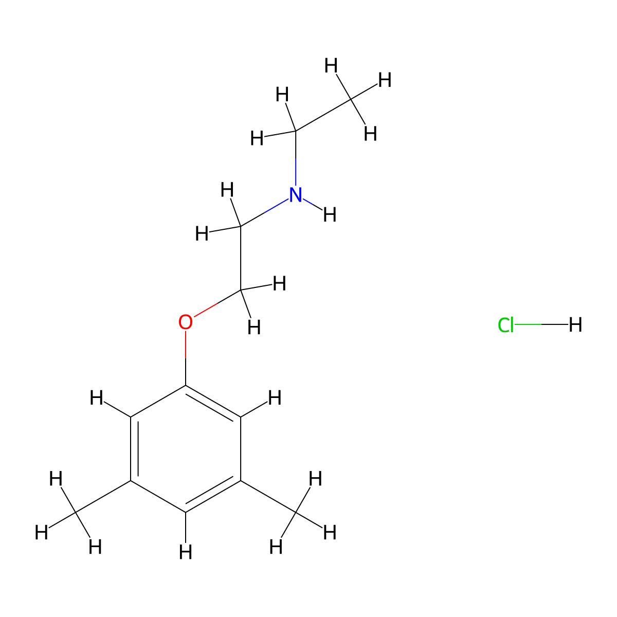 [2-(3,5-Dimethylphenoxy)ethyl]ethylamine hydrochloride molecular structure, CAS 1609403-32-8