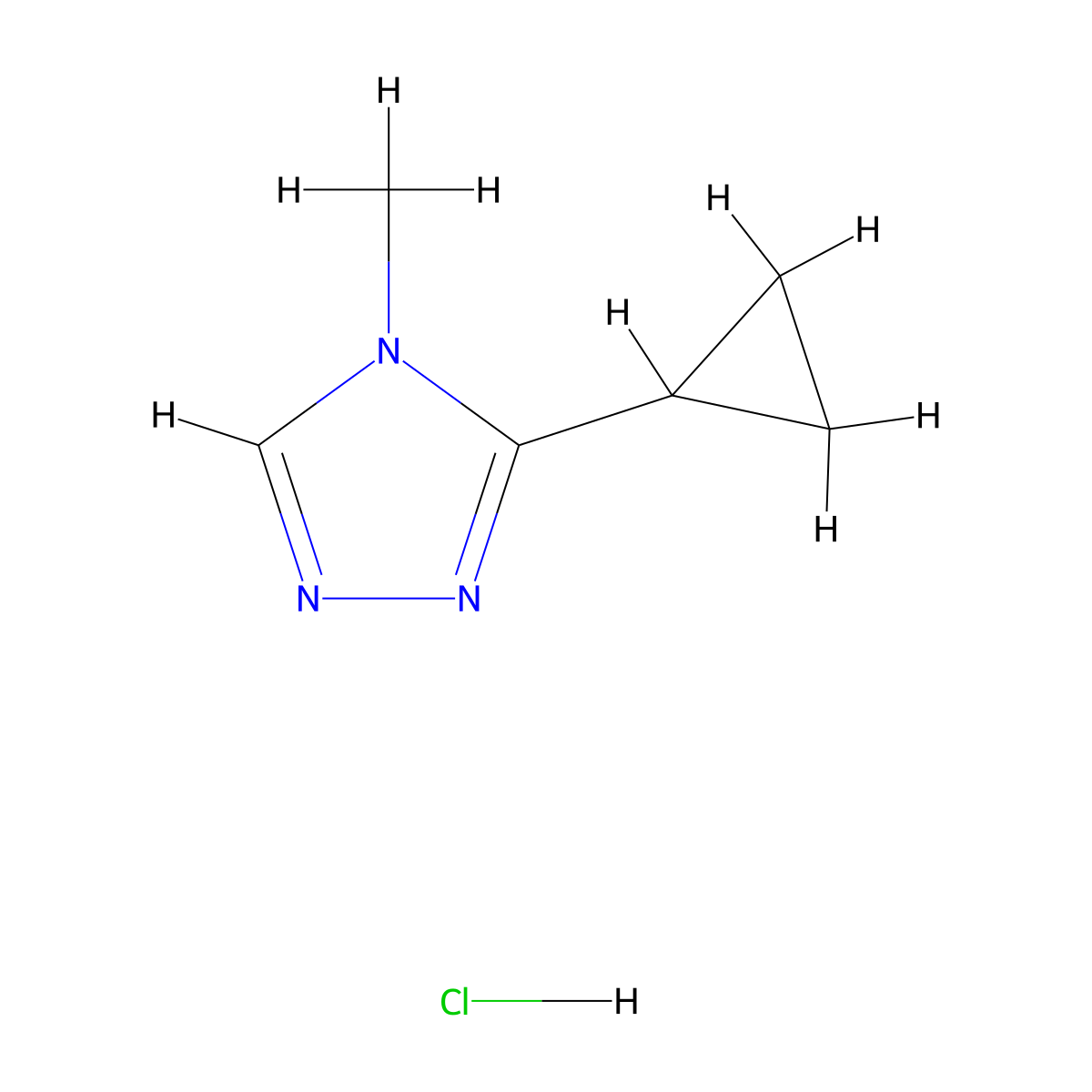 3-Cyclopropyl-4-methyl-4H-1,2,4-triazole hydrochloride molecular structure, CAS 1609403-34-0