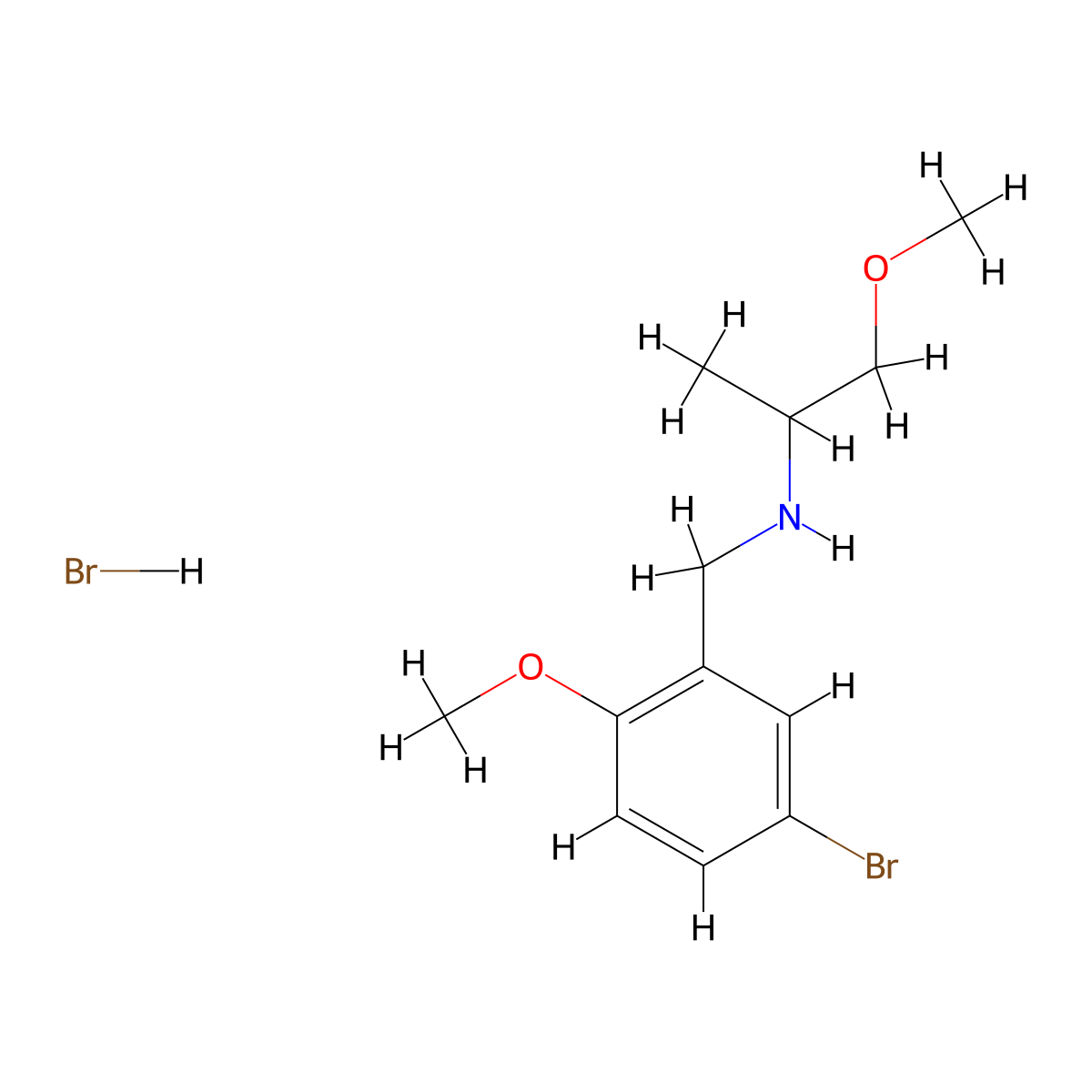 N-(5-bromo-2-methoxybenzyl)-1-methoxy-2-propanamine hydrobromide molecular structure, CAS 1609403-35-1