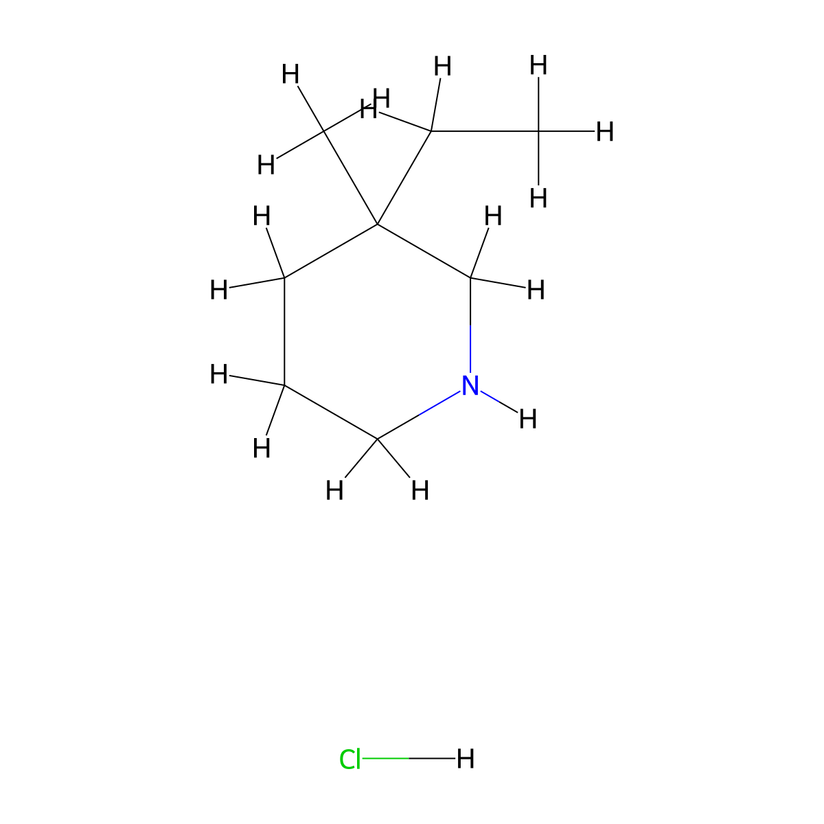3-Ethyl-3-methylpiperidine hydrochloride molecular structure, CAS 1609403-36-2
