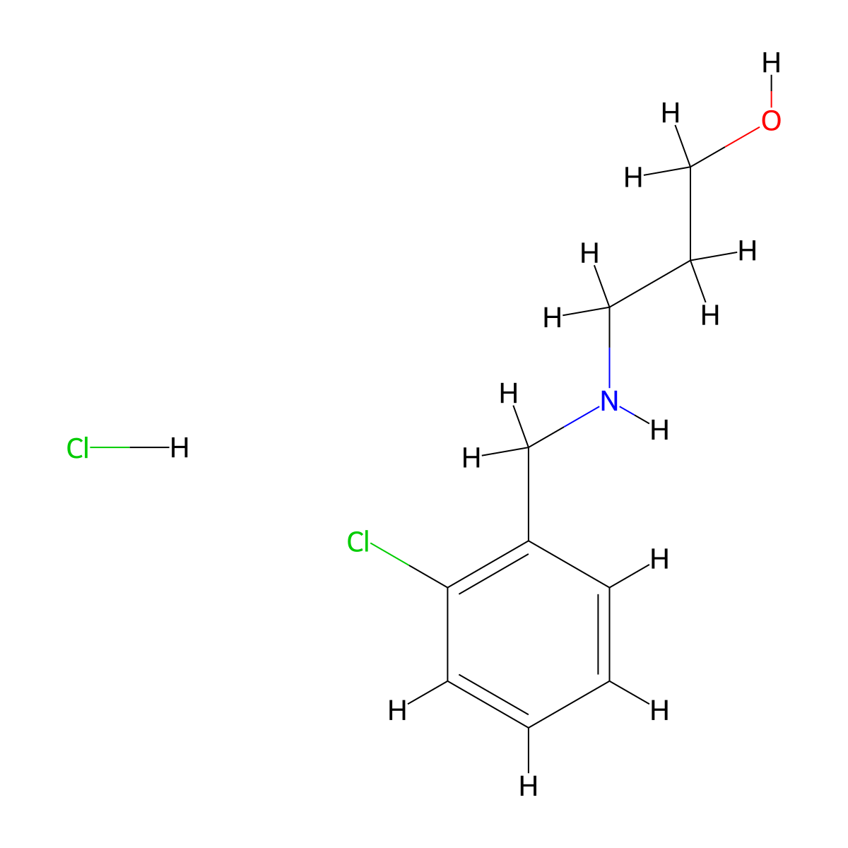 3-[(2-Chlorobenzyl)amino]-1-propanol hydrochloride molecular structure, CAS 1609403-37-3