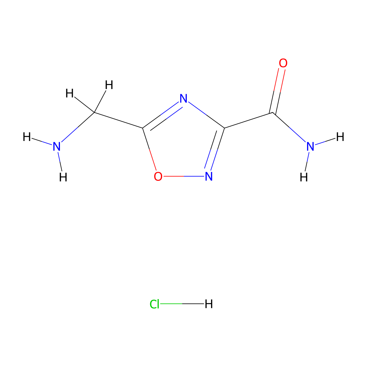 5-(Aminomethyl)-1,2,4-oxadiazole-3-carboxamide hydrochloride molecular structure, CAS 1609403-38-4