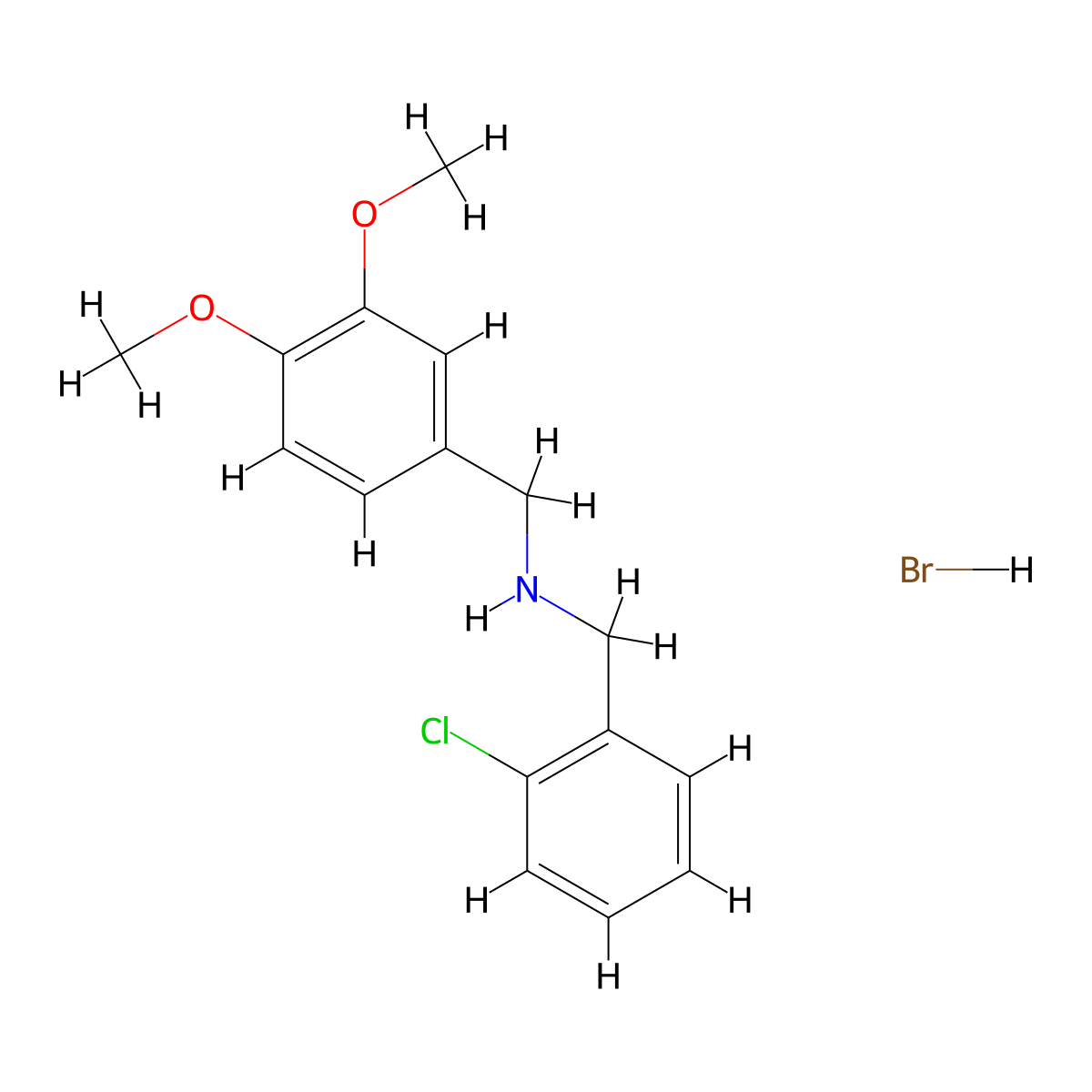 (2-Chlorobenzyl)(3,4-dimethoxybenzyl)amine hydrobromide molecular structure, CAS 1609403-48-6