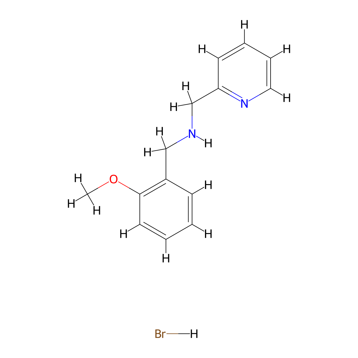 (2-Methoxybenzyl)(2-pyridinylmethyl)amine hydrobromide molecular structure, CAS 1609403-53-3
