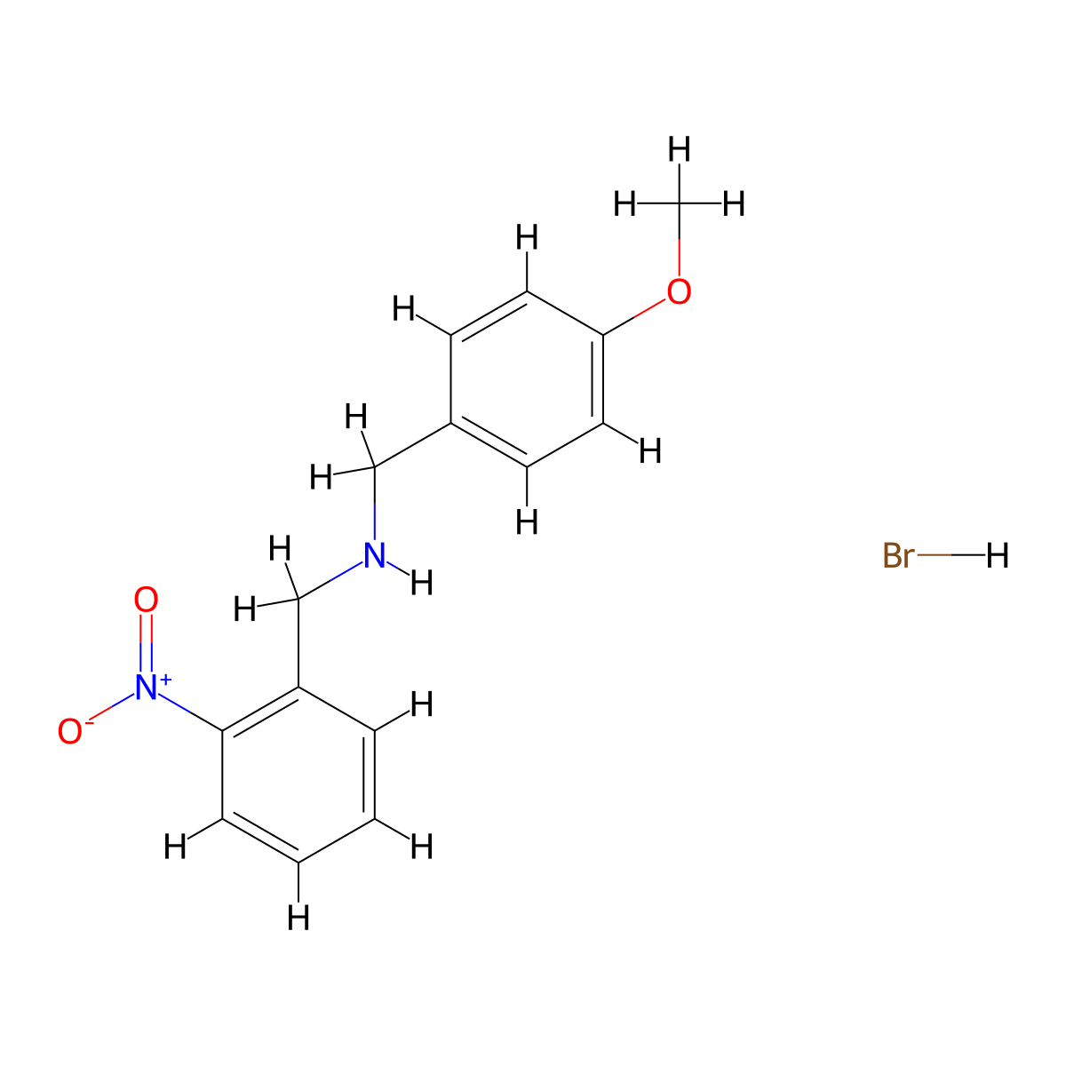 (4-Methoxybenzyl)(2-nitrobenzyl)amine hydrobromide molecular structure, CAS 1609403-54-4