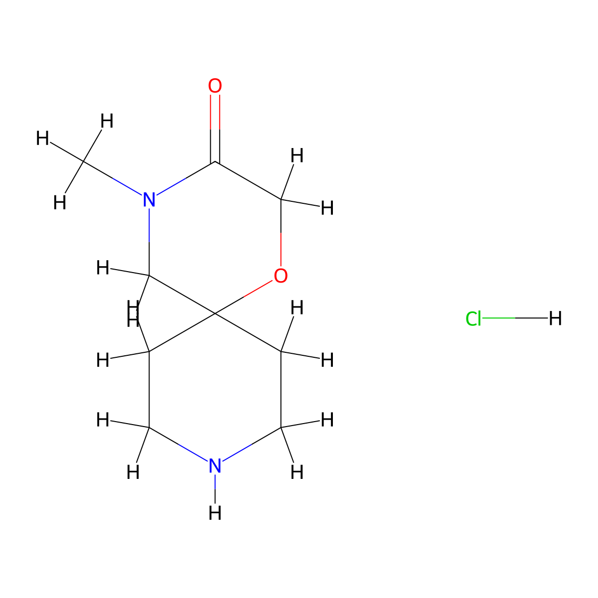 4-Methyl-1-oxa-4,9-diazaspiro[5.5]undecan-3-one hydrochloride molecular structure, CAS 1609403-58-8