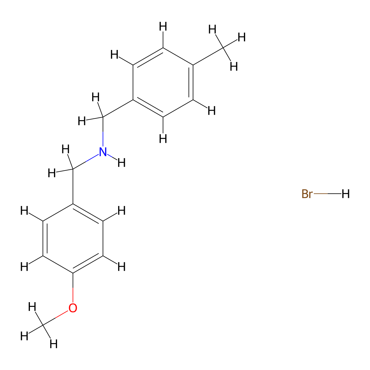 N-(4-Methoxybenzyl)-1-(p-tolyl)methanamine hydrobromide molecular structure, CAS 1609403-59-9