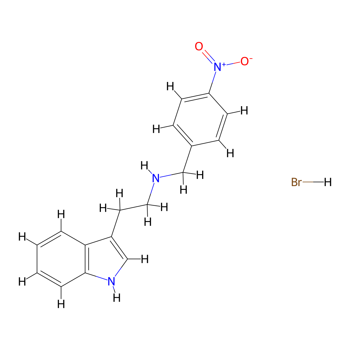 [2-(1H-indol-3-yl)ethyl](4-nitrobenzyl)amine hydrobromide molecular structure, CAS 1609403-64-6