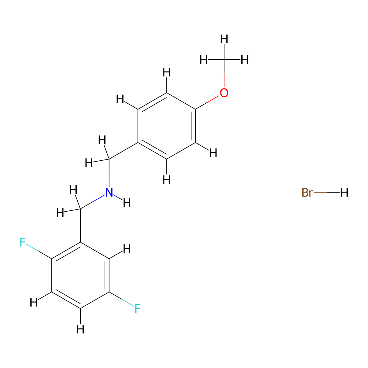 (2,5-Difluorobenzyl)(4-methoxybenzyl)amine hydrobromide molecular structure, CAS 1609403-69-1
