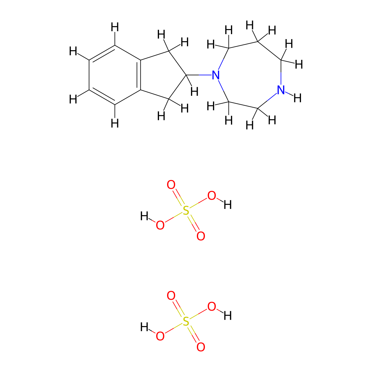 1-(2,3-Dihydro-1H-inden-2-yl)-1,4-diazepane disulfate molecular structure, CAS 1609403-71-5