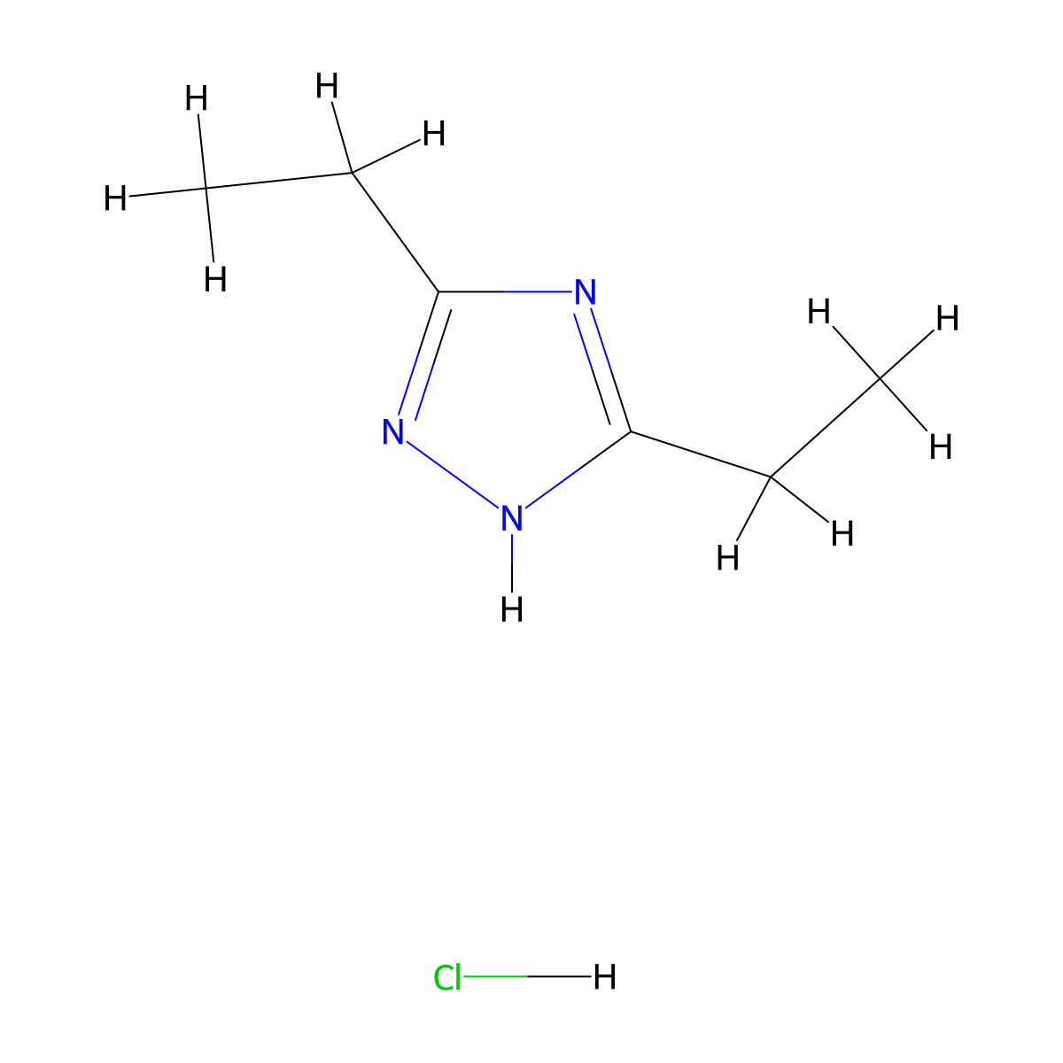 3,5-Diethyl-1H-1,2,4-triazole hydrochloride molecular structure, CAS 1609403-80-6