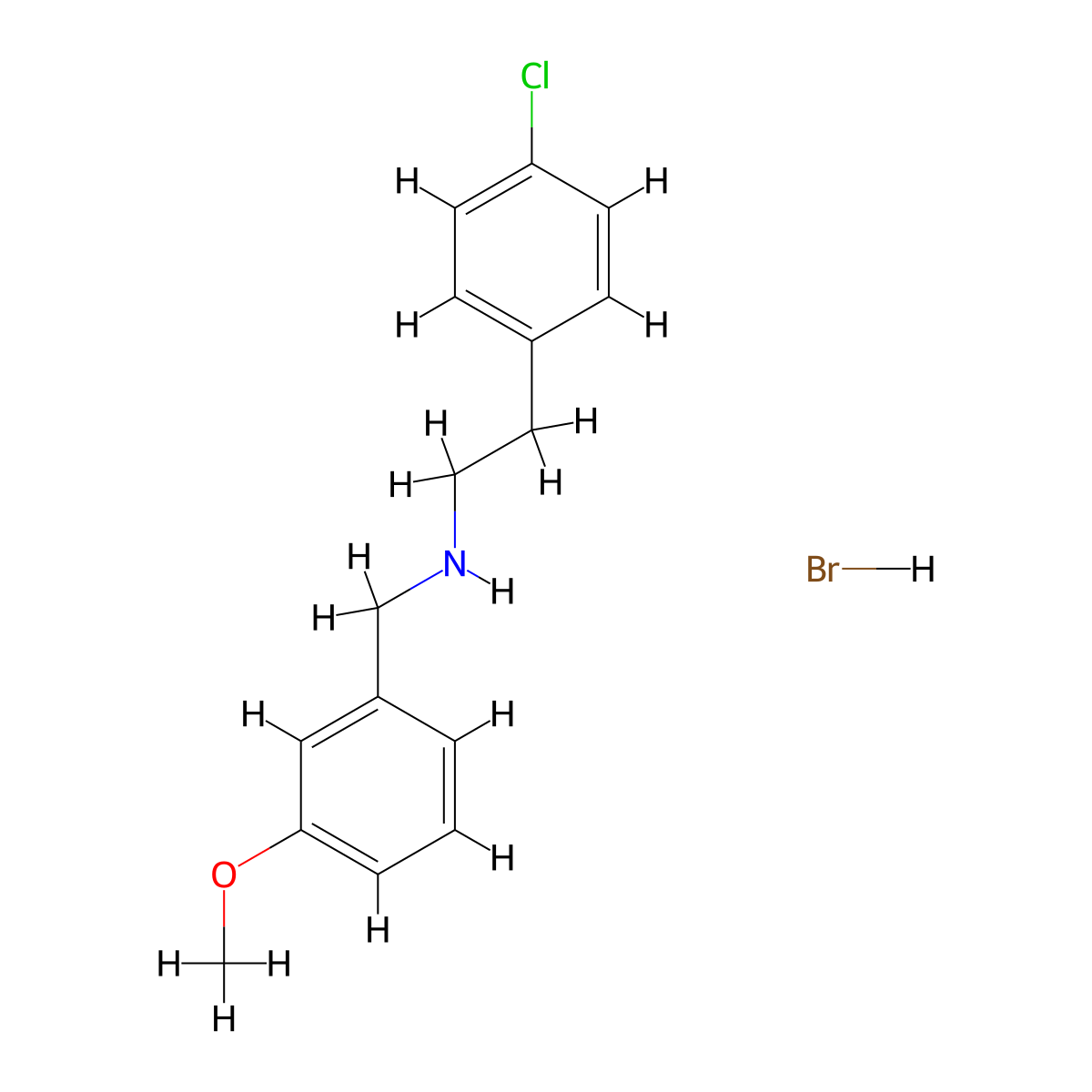 [2-(4-Chlorophenyl)ethyl](3-methoxybenzyl)amine hydrobromide molecular structure, CAS 1609403-84-0