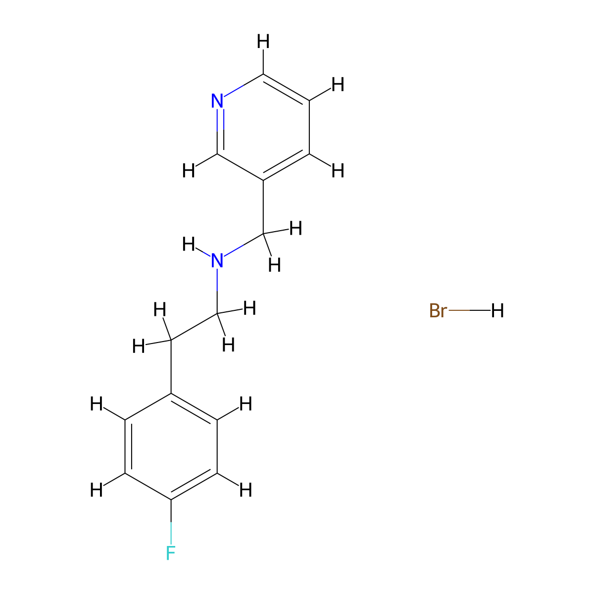 [2-(4-Fluorophenyl)ethyl](3-pyridinylmethyl)amine hydrobromide molecular structure, CAS 1609403-85-1