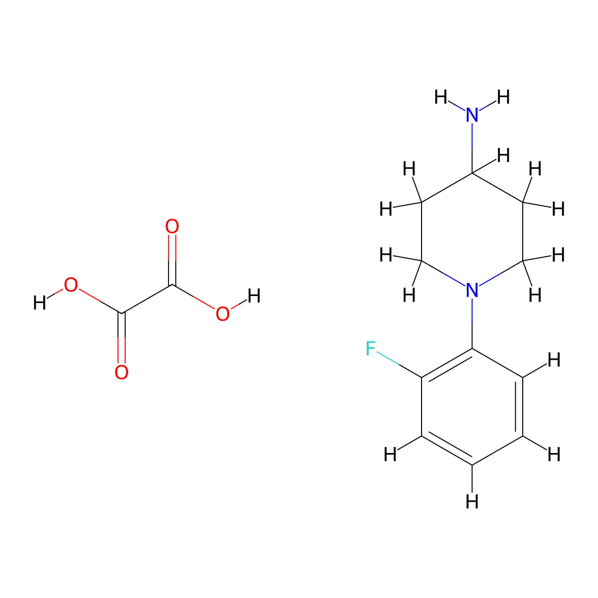 1-(2-Fluorophenyl)-4-piperidinamine oxalate molecular structure, CAS 1609403-94-2