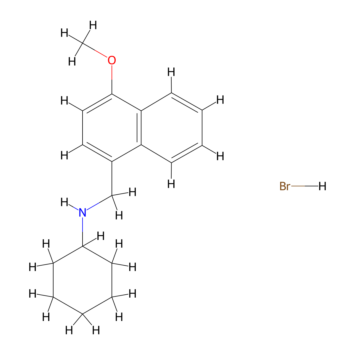 N-[(4-methoxy-1-naphthyl)methyl]cyclohexanamine hydrobromide molecular structure, CAS 1609403-98-6