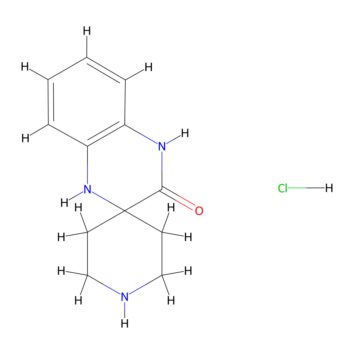 1',4'-Dihydro-3'H-spiro[piperidine-4,2'-quinoxalin]-3'-one hydrochloride molecular structure, CAS 1609403-99-7