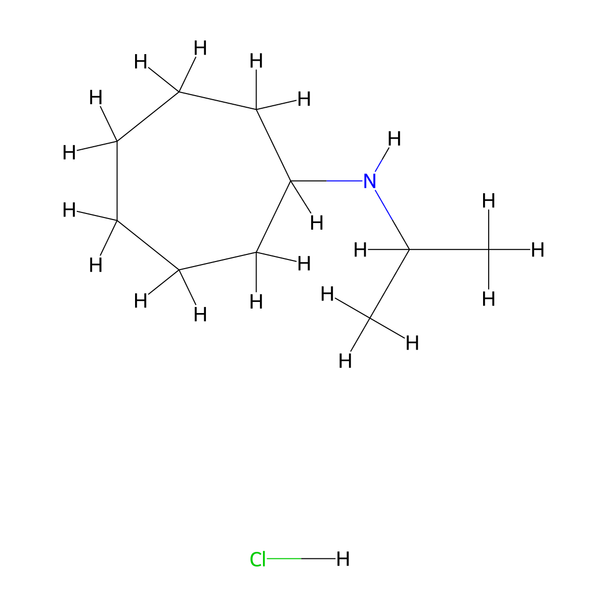 N-Isopropylcycloheptanamine hydrochloride molecular structure, CAS 1609404-03-6