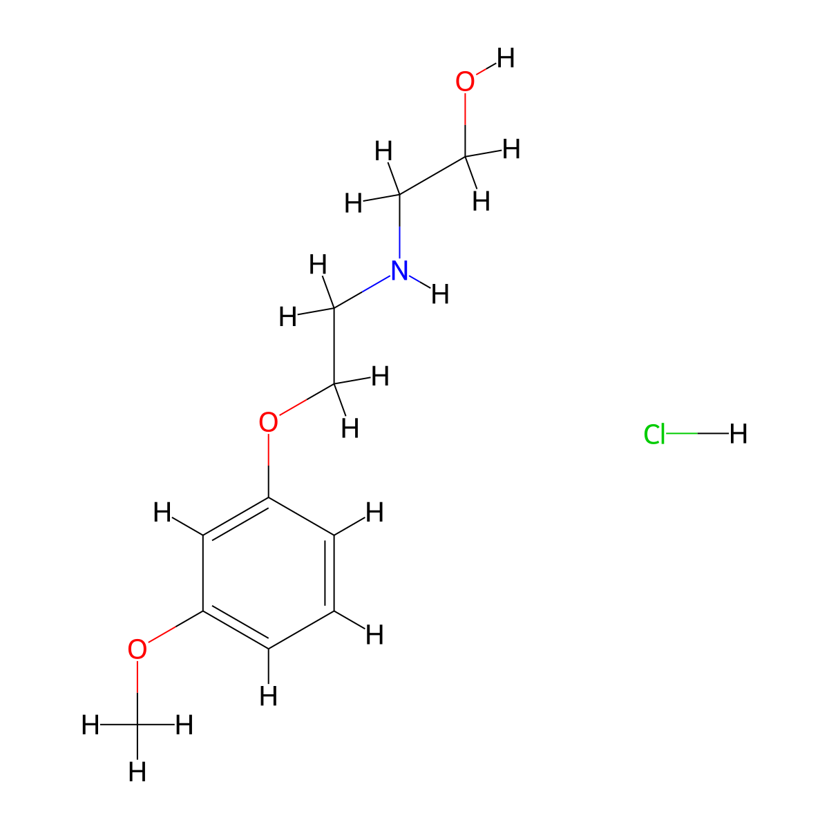 2-{[2-(3-Methoxyphenoxy)ethyl]amino}ethanol hydrochloride molecular structure, CAS 1609404-07-0