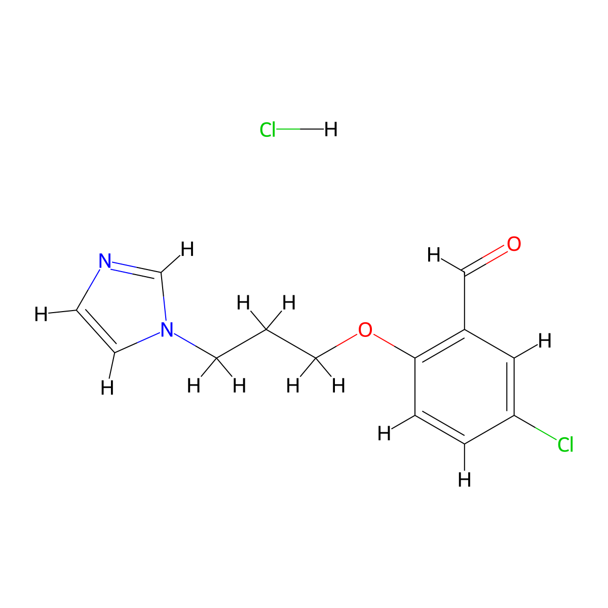 5-Chloro-2-[3-(1H-imidazol-1-yl)propoxy]benzaldehyde hydrochloride molecular structure, CAS 1609404-10-5
