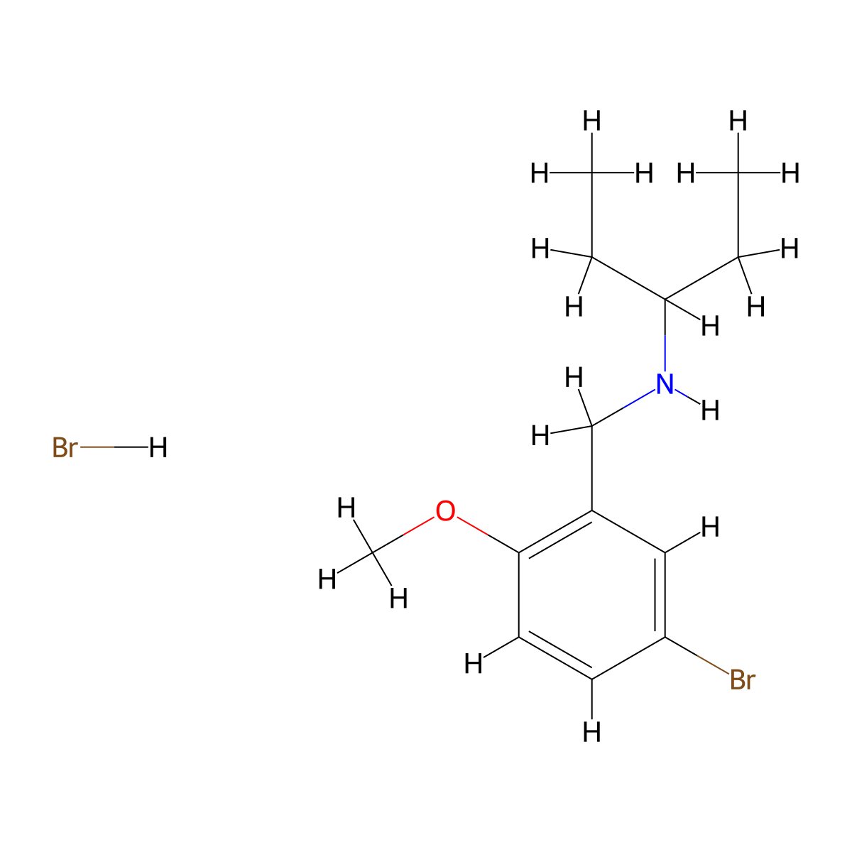 N-(5-bromo-2-methoxybenzyl)-3-pentanamine hydrobromide molecular structure, CAS 1609404-11-6