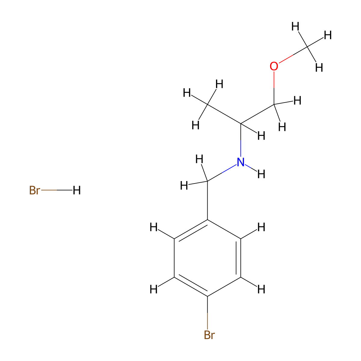 N-(4-bromobenzyl)-1-methoxy-2-propanamine hydrobromide molecular structure, CAS 1609404-12-7