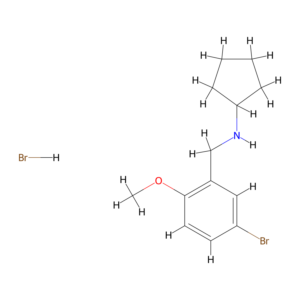 N-(5-Bromo-2-methoxybenzyl)cyclopentanamine hydrobromide molecular structure, CAS 1609404-13-8