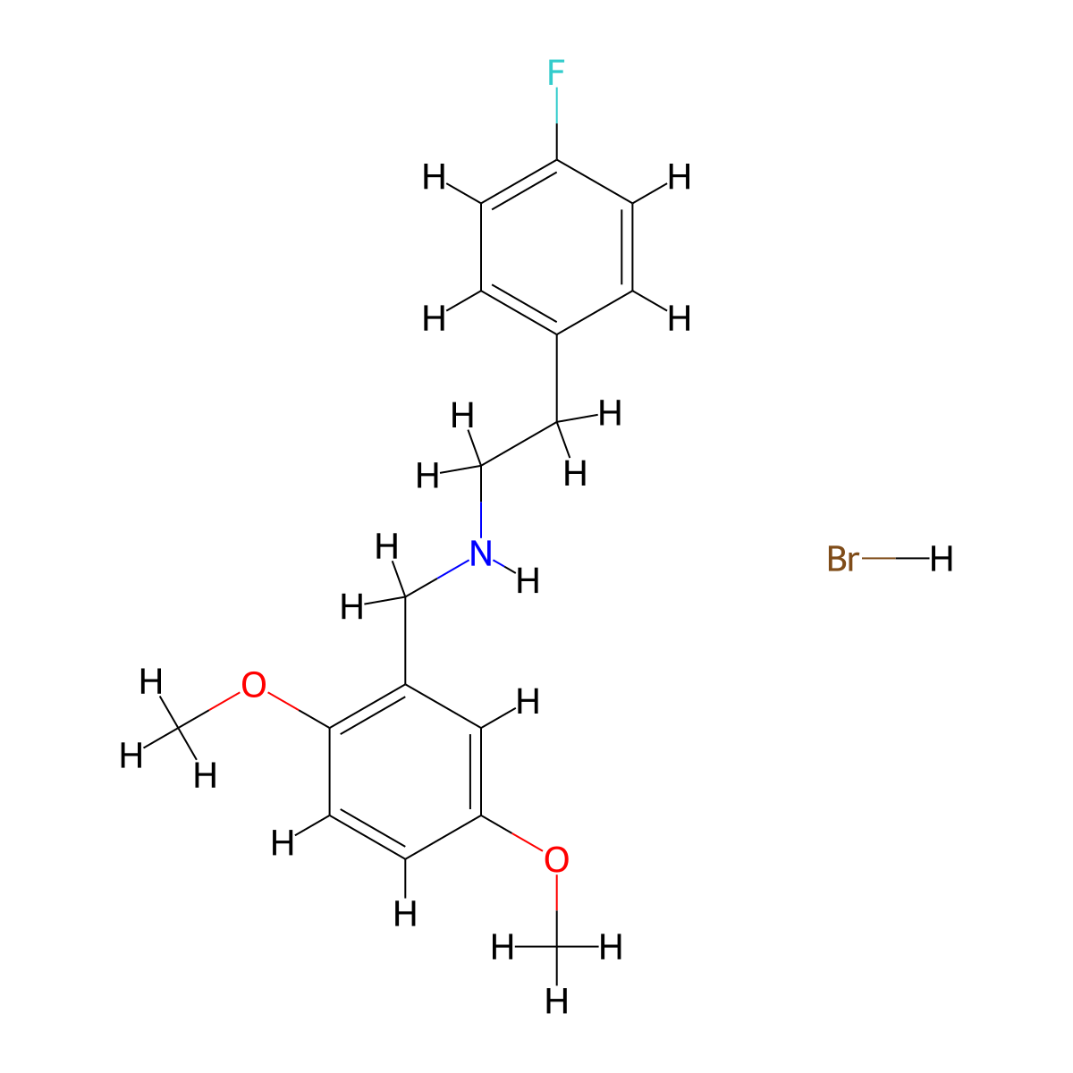N-(2,5-Dimethoxybenzyl)-2-(4-fluorophenyl)ethanamine hydrobromide molecular structure, CAS 1609404-17-2
