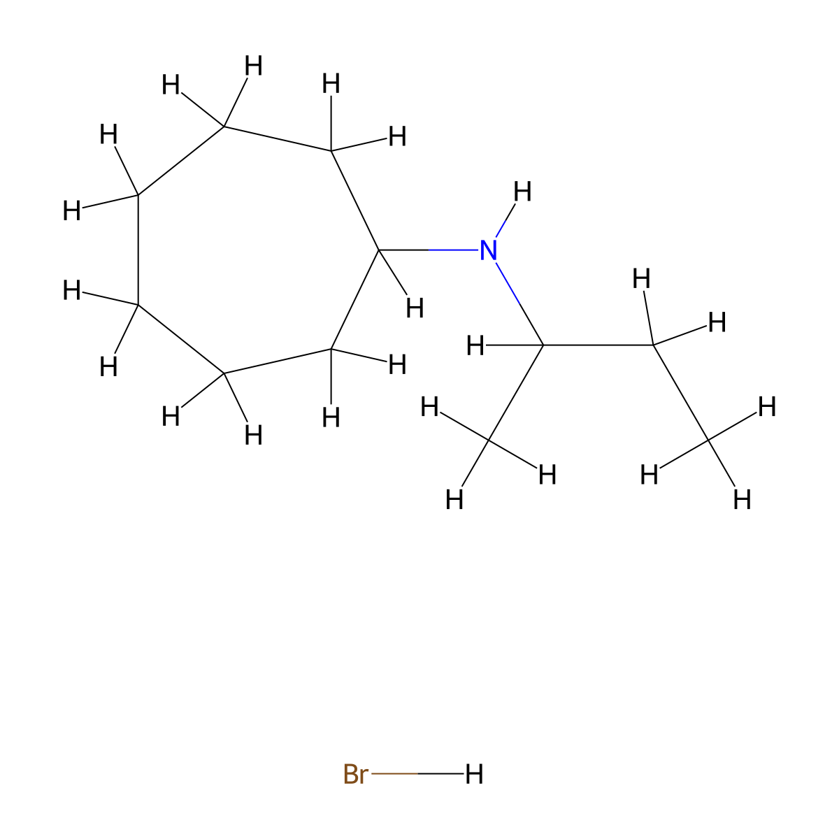 N-(sec-Butyl)cycloheptanamine hydrobromide molecular structure, CAS 1609404-22-9