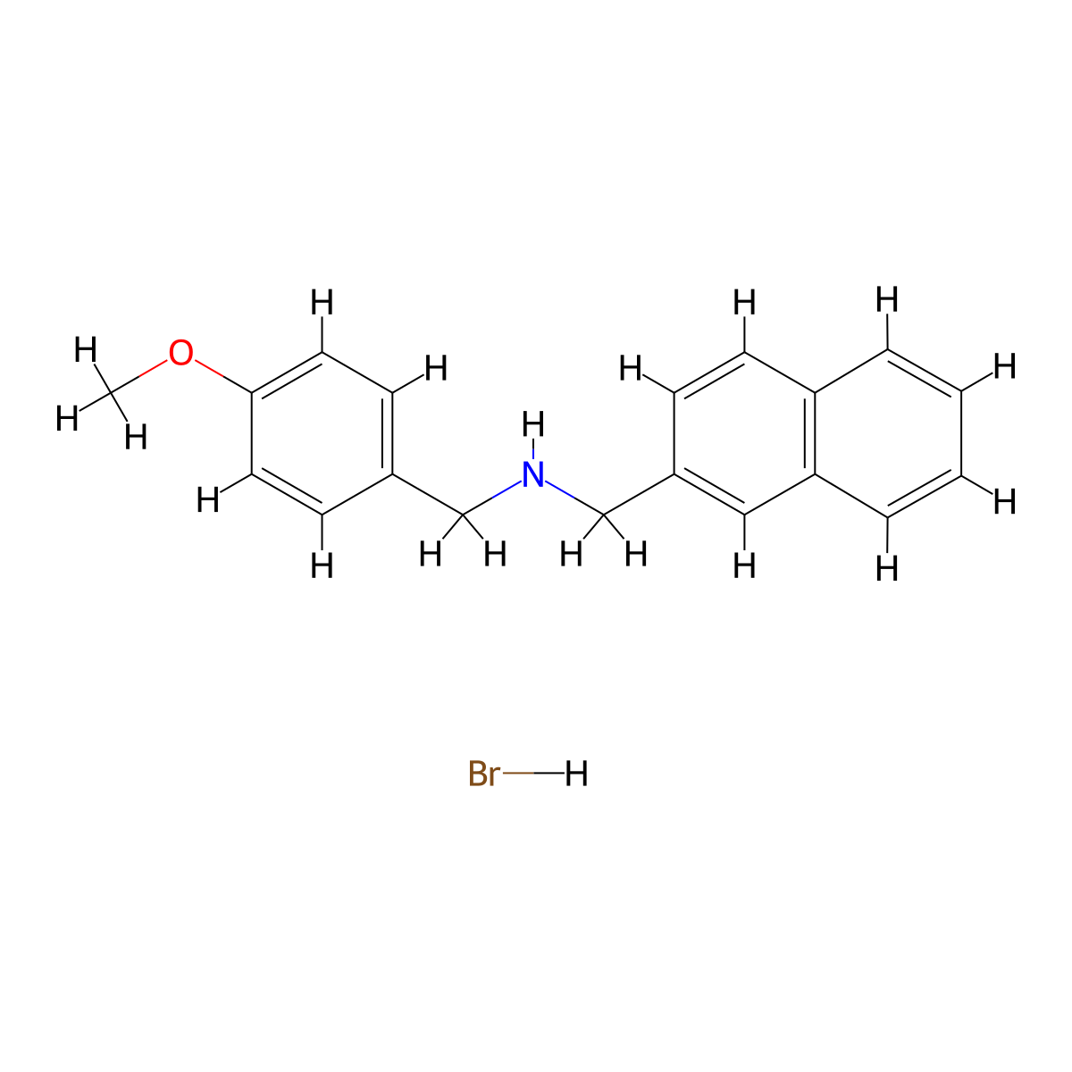 (4-Methoxybenzyl)(2-naphthylmethyl)amine hydrobromide molecular structure, CAS 1609404-23-0