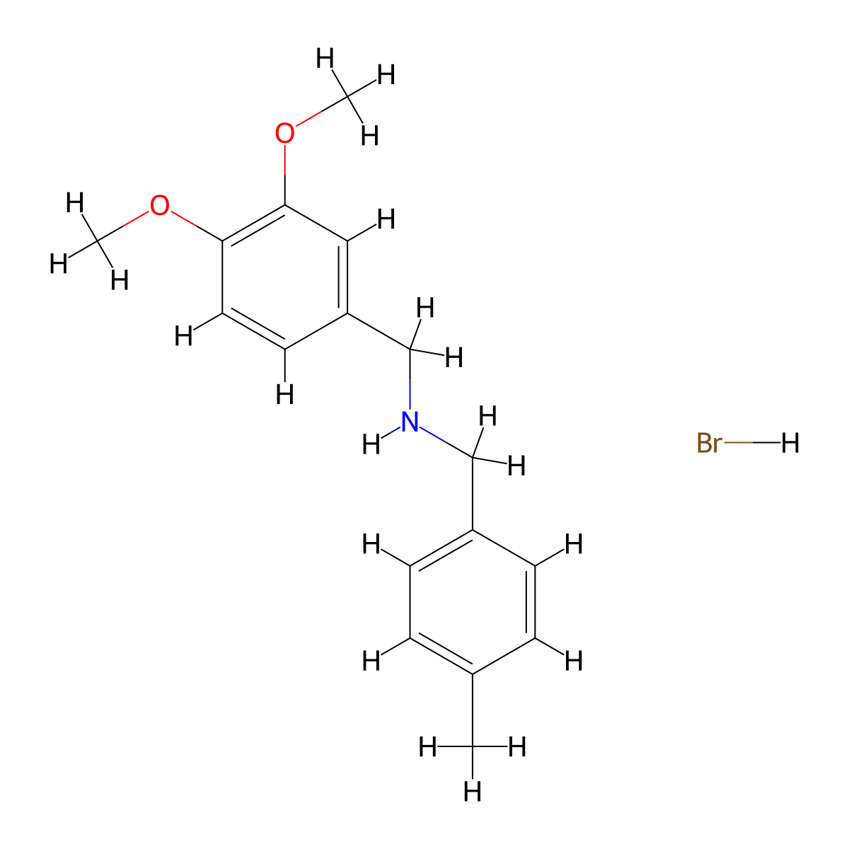 (3,4-Dimethoxybenzyl)(4-methylbenzyl)amine hydrobromide molecular structure, CAS 1609404-24-1