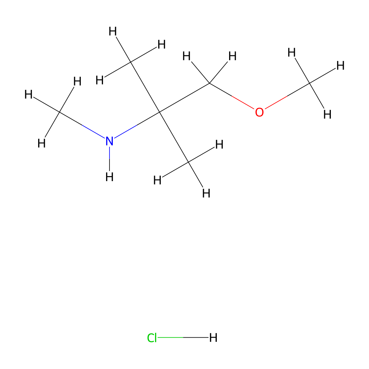 (2-Methoxy-1,1-dimethylethyl)methylamine hydrochloride molecular structure, CAS 1609404-25-2