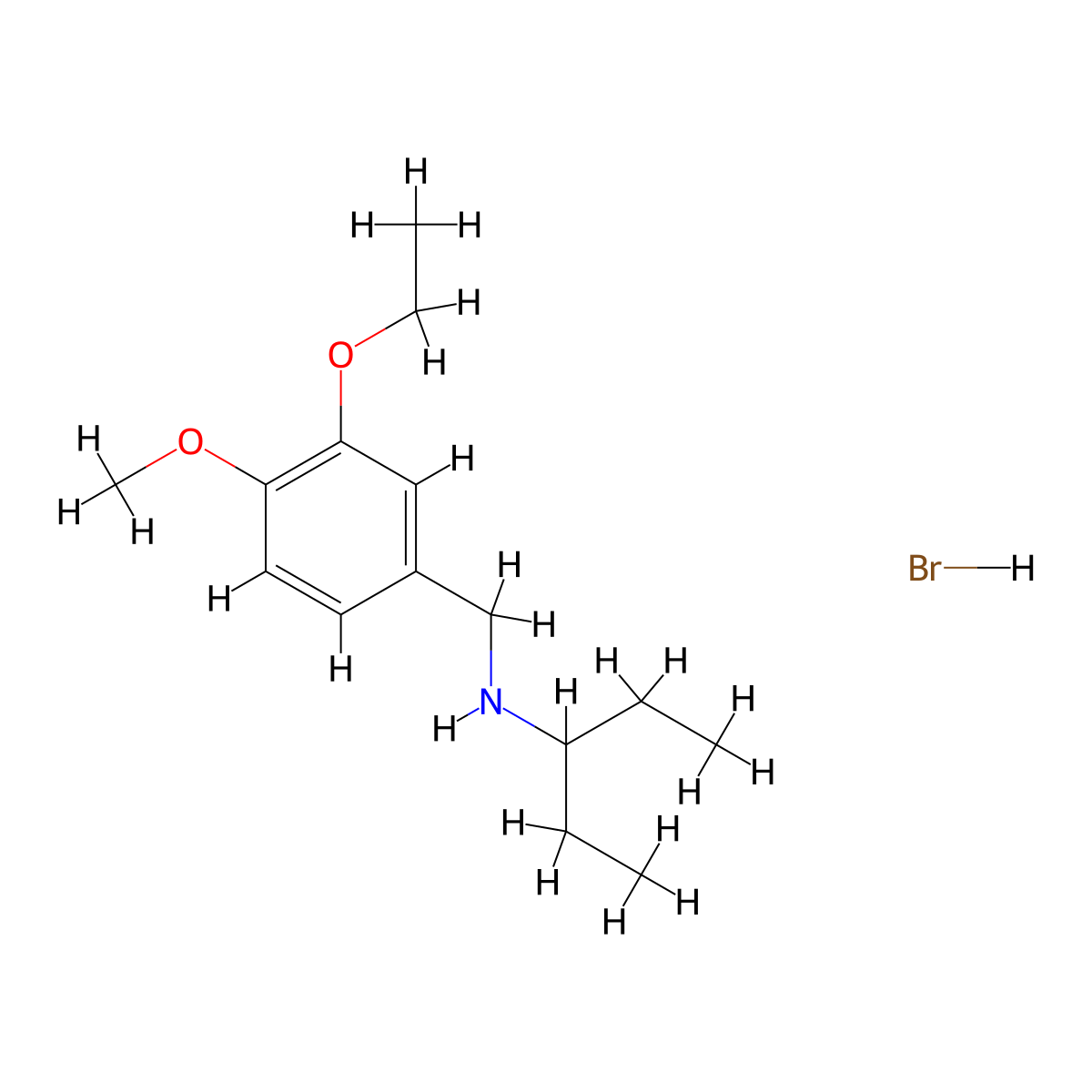 N-(3-ethoxy-4-methoxybenzyl)-3-pentanamine hydrobromide molecular structure, CAS 1609404-26-3