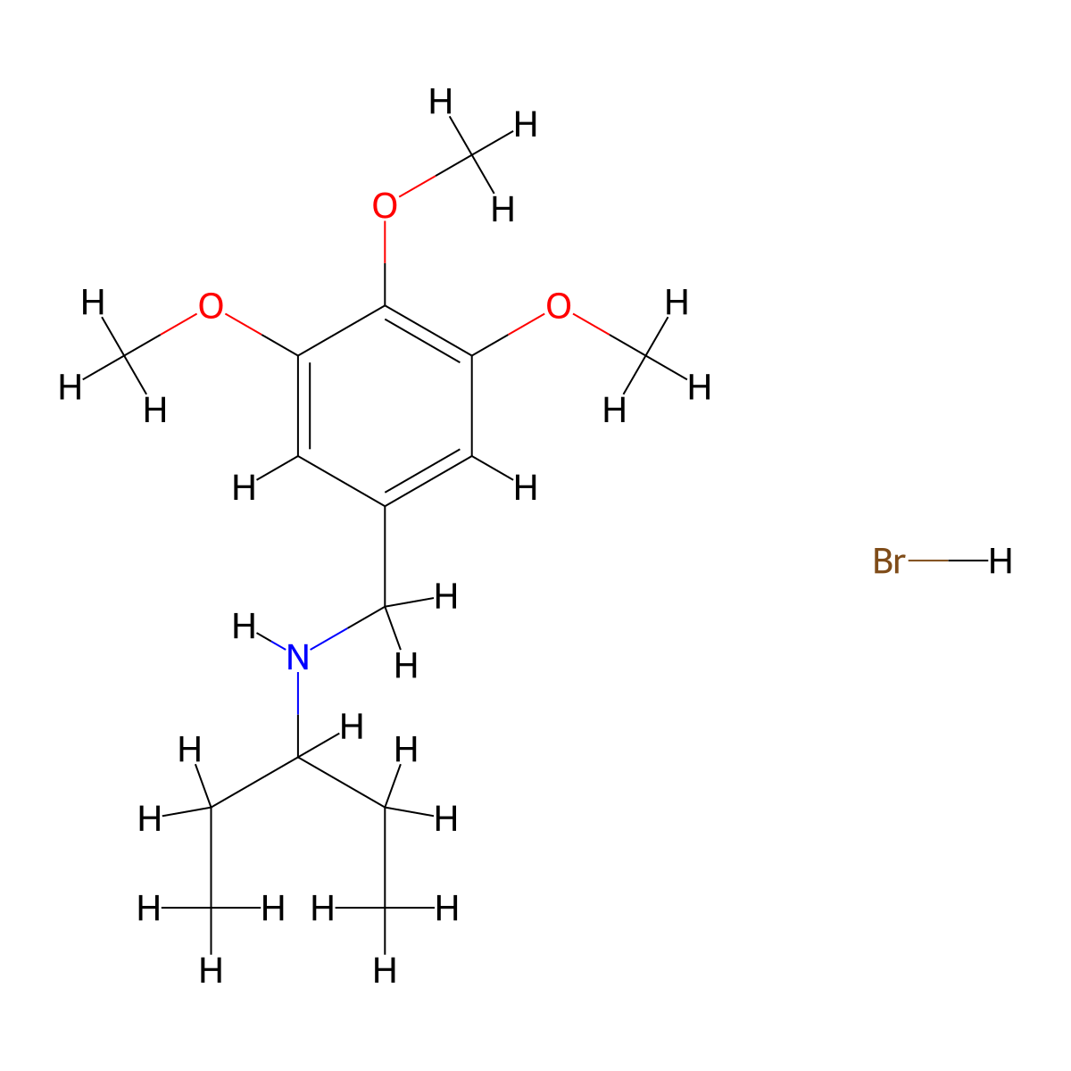 N-(3,4,5-trimethoxybenzyl)-3-pentanamine hydrobromide molecular structure, CAS 1609404-29-6