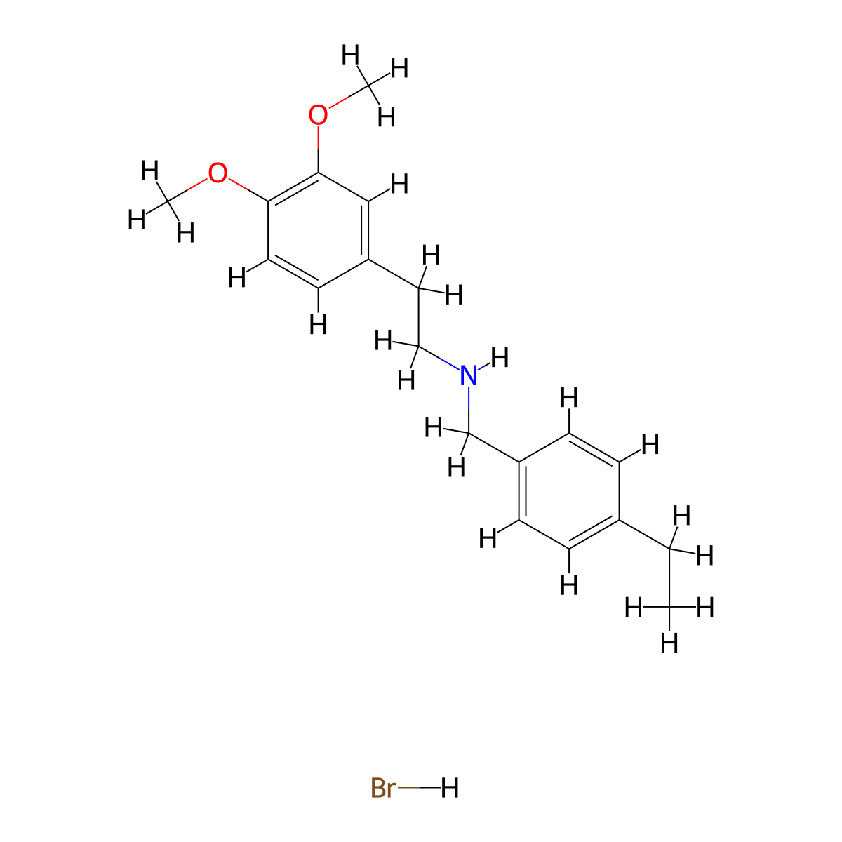 [2-(3,4-Dimethoxyphenyl)ethyl](4-ethylbenzyl)amine hydrobromide molecular structure, CAS 1609404-34-3