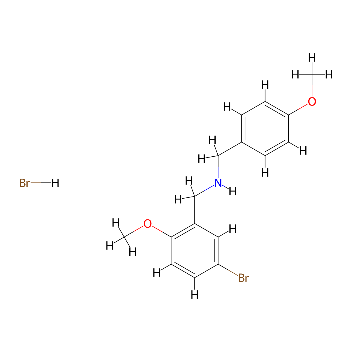 (5-Bromo-2-methoxybenzyl)(4-methoxybenzyl)amine hydrobromide molecular structure, CAS 1609404-35-4