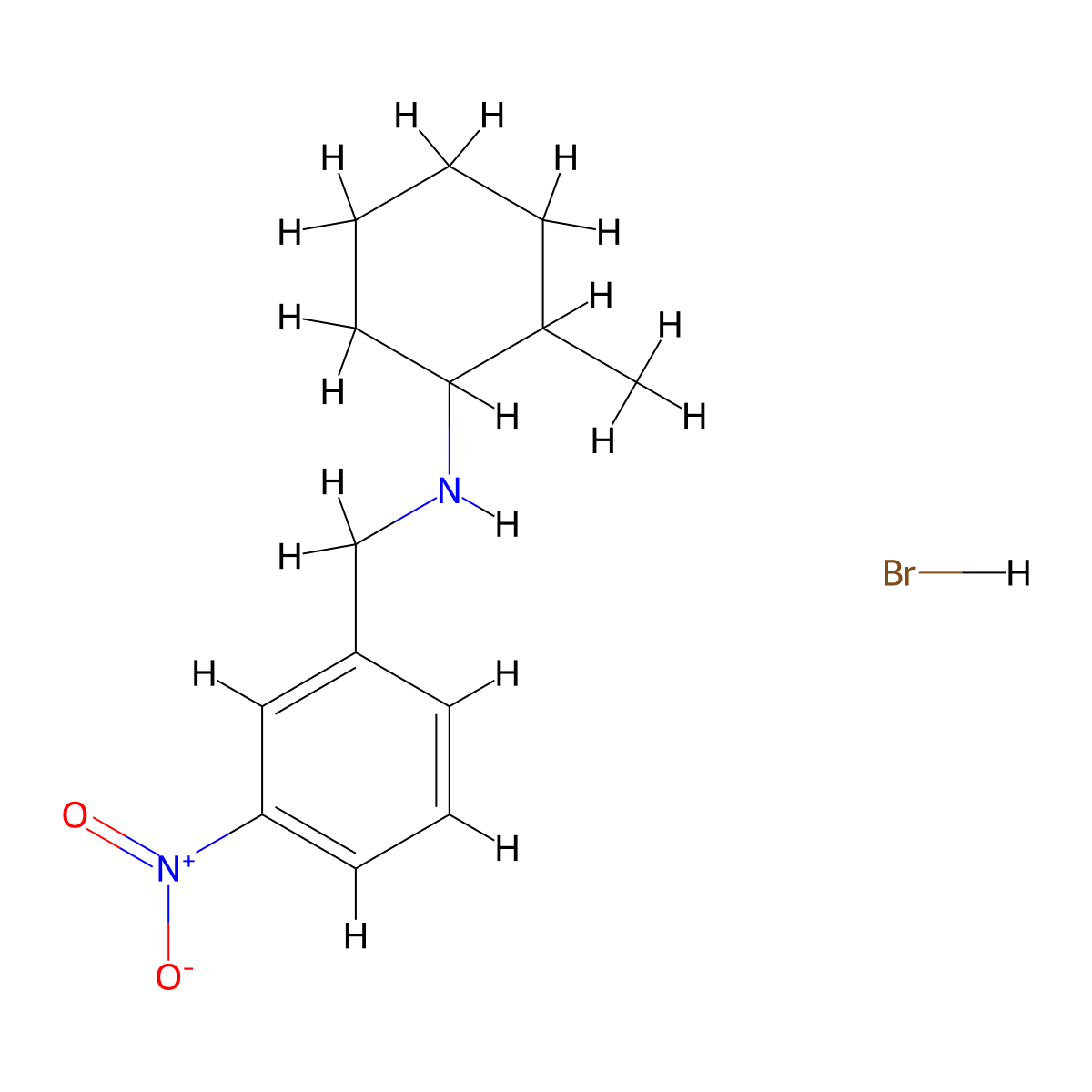 (2-Methylcyclohexyl)(3-nitrobenzyl)amine hydrobromide molecular structure, CAS 1609404-37-6