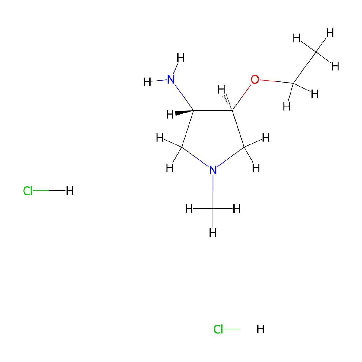 trans-4-Ethoxy-1-methyl-3-pyrrolidinamine dihydrochloride molecular structure, CAS 1609404-38-7