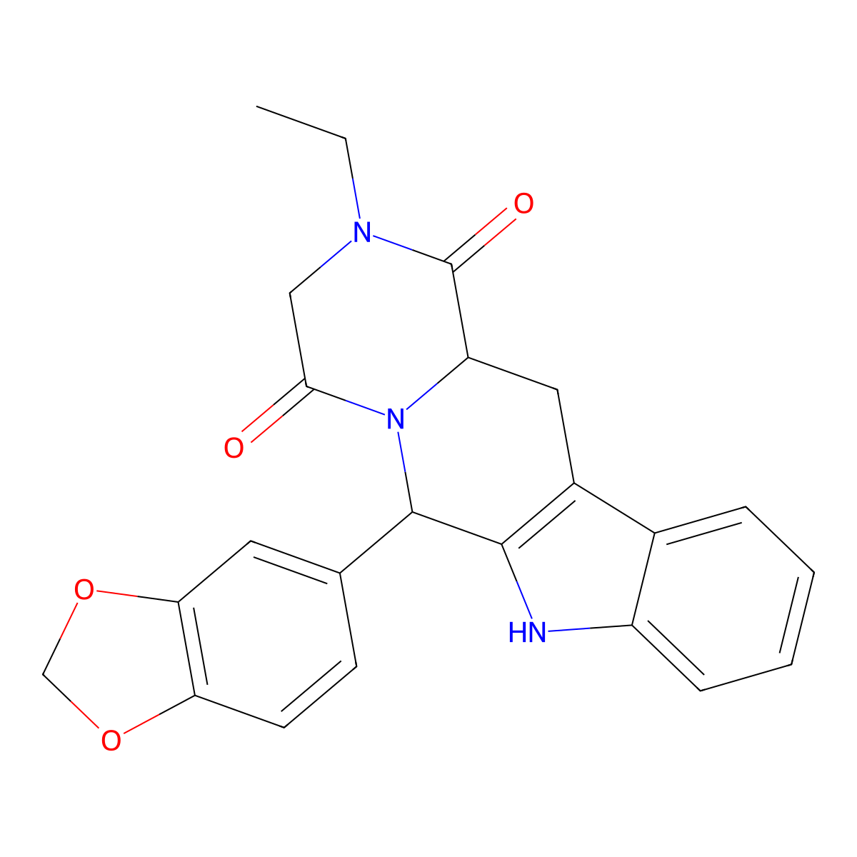 N-Ethyl tadalafil molecular structure, CAS 1609405-34-6