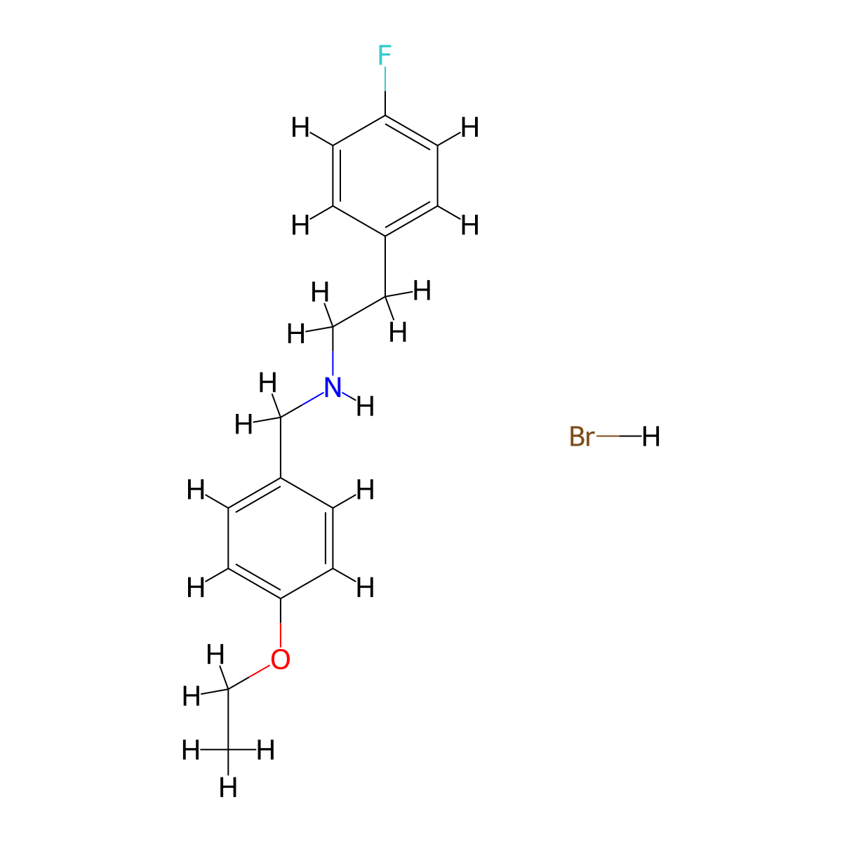 N-(4-ethoxybenzyl)-2-(4-fluorophenyl)ethanamine hydrobromide molecular structure, CAS 1609406-26-9