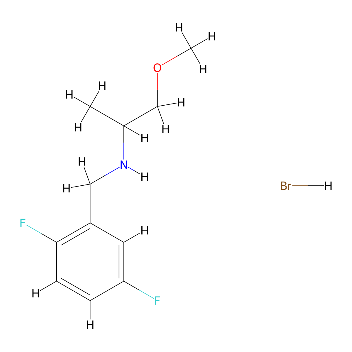 N-(2,5-difluorobenzyl)-1-methoxy-2-propanamine hydrobromide molecular structure, CAS 1609406-27-0