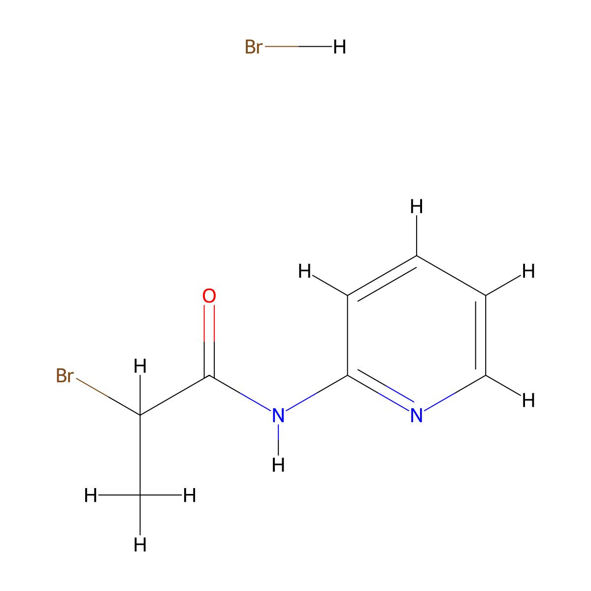 2-bromo-N-2-pyridinylpropanamide hydrobromide molecular structure, CAS 1609406-29-2