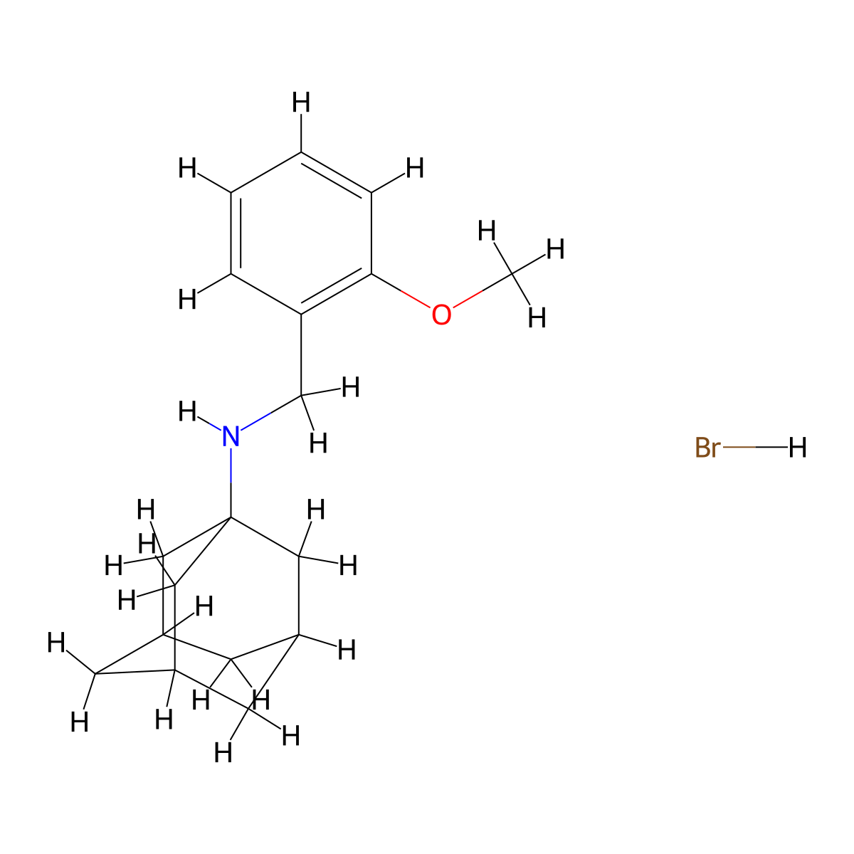 N-(2-Methoxybenzyl)-1-adamantanamine hydrobromide molecular structure, CAS 1609406-30-5